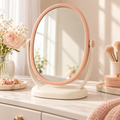 xeqvynur Peach Oval Tabletop Mirror — main view
