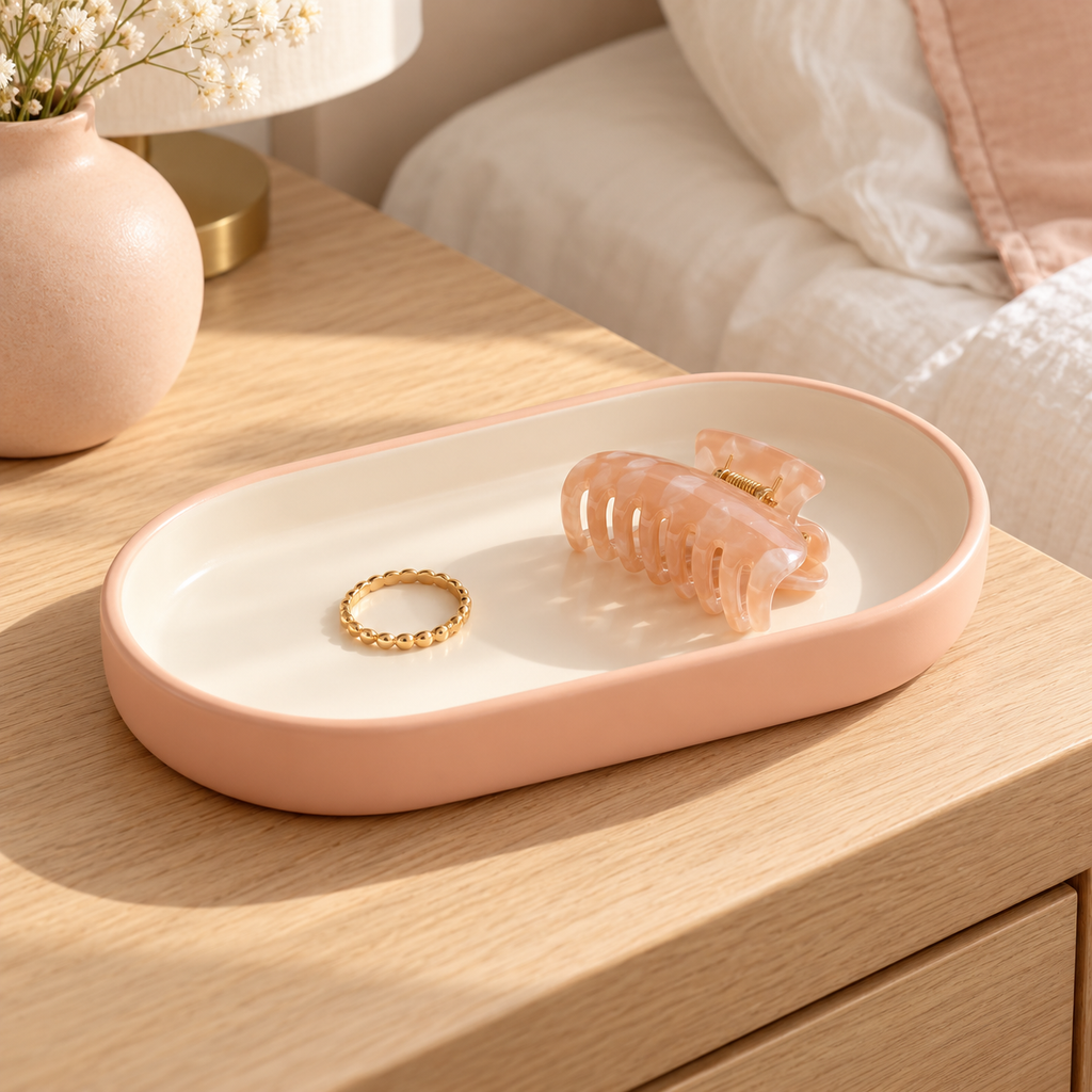 xeqvynur Peach & Ivory Catchall Tray — main view