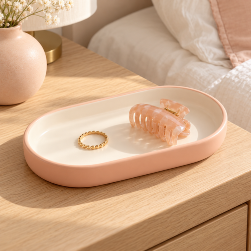 xeqvynur Peach & Ivory Catchall Tray — main view