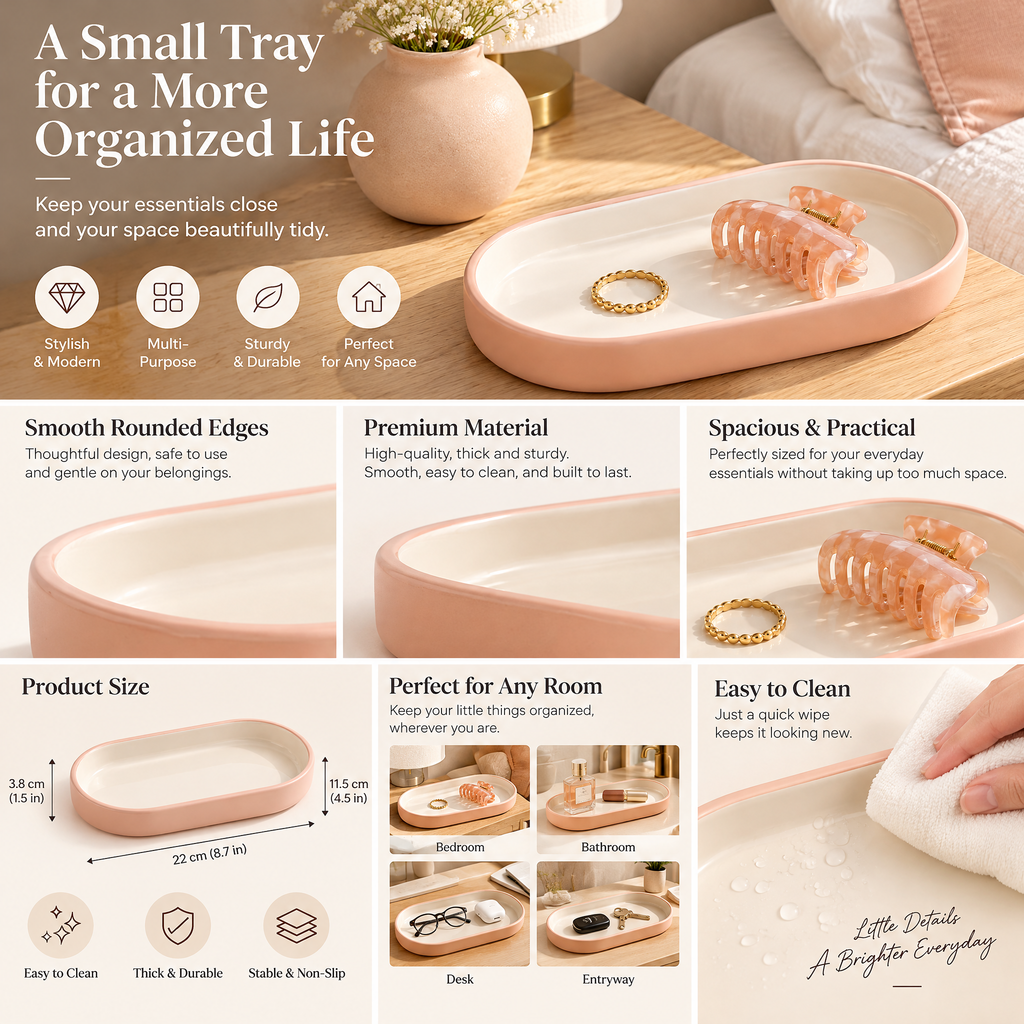 xeqvynur Peach & Ivory Catchall Tray — product overview