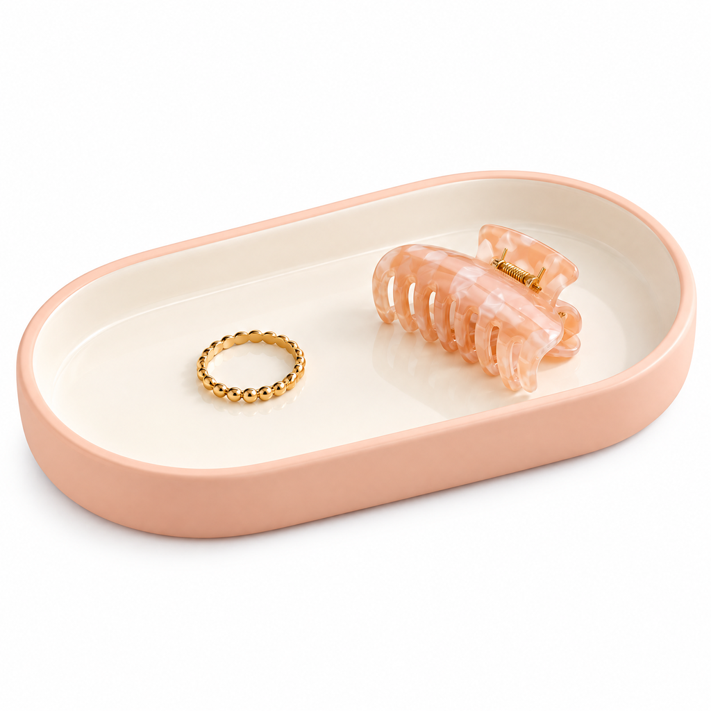 xeqvynur Peach & Ivory Catchall Tray — isolated product