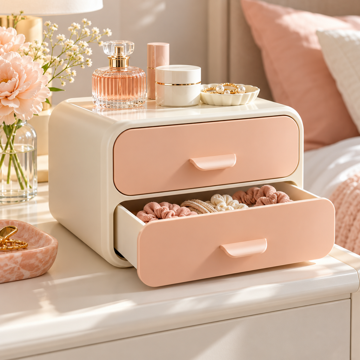 xeqvynur Peach 2-Drawer Countertop Organizer — main view