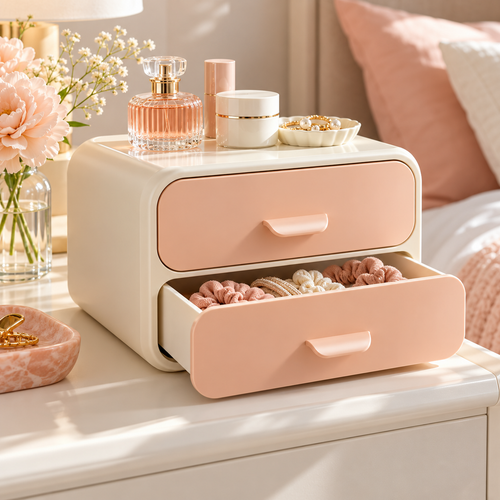xeqvynur Peach 2-Drawer Countertop Organizer — main view